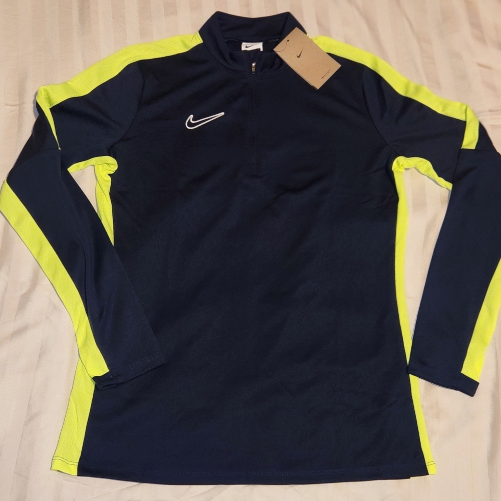 Nike Kids Navy and Yellow Long Sleeve Shirt
